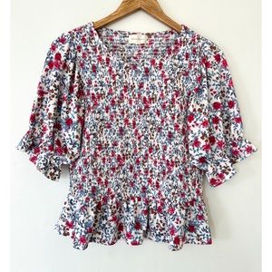 Melloday floral puff sleeve top